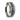14k White Gold Polished Beveled Edges Wedding Ring with Blue Dinosaur Inlay - 8 mm
