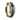 14K Yellow Gold Polished Beveled Edges Wedding Ring with Black and Blue Carbon Fiber Inlay - 8 mm