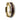 14K Yellow Gold Polished Beveled Edges Wedding Ring with Bubinga Wood Inlay - 8 mm