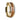 14K Yellow Gold Polished Beveled Edges Wedding Ring with Teakwood Inlay - 8 mm