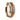 14K Yellow Gold Polished Beveled Edges Men's Wedding Band with Cherry Wood Inlay - 8 mm