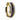 14K Yellow Gold Polished Beveled Edges Wedding Ring with Dark Deer Antler Inlay - 8 mm